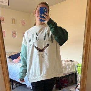 Big Sur Graphic Sweatshirt with Green Sleeves
